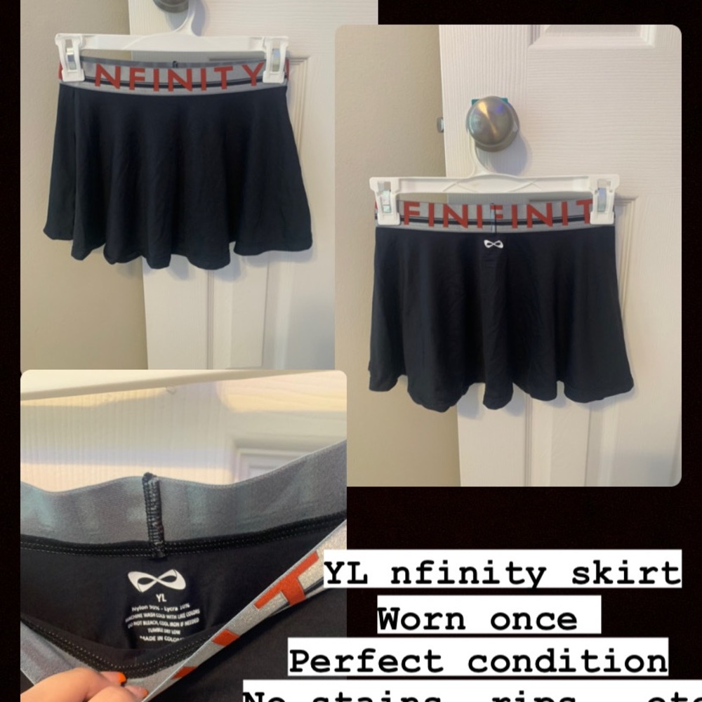 Worn once , size YL , infinity cheer skirt
